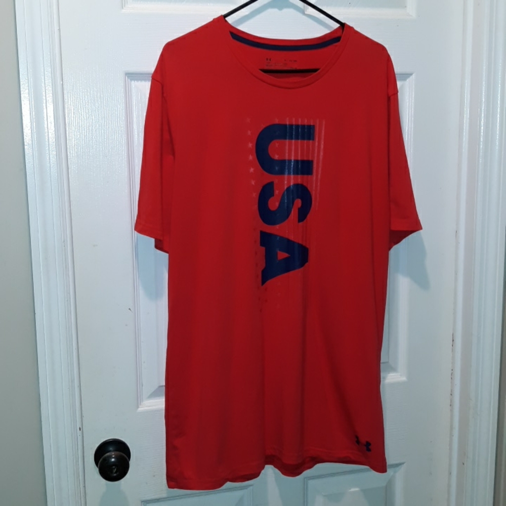 Under Armour Freedom USA Vertical Graphic Heatgear Loose T-Shirt 2018